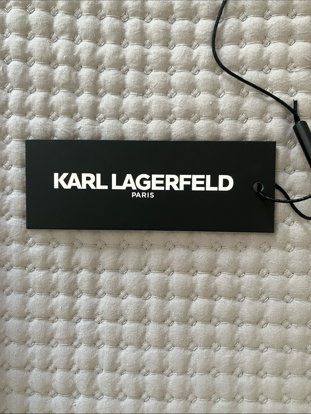 Karl Lagerfeld White and Black Logo Cardigan Sweater - Picture 10 of 10